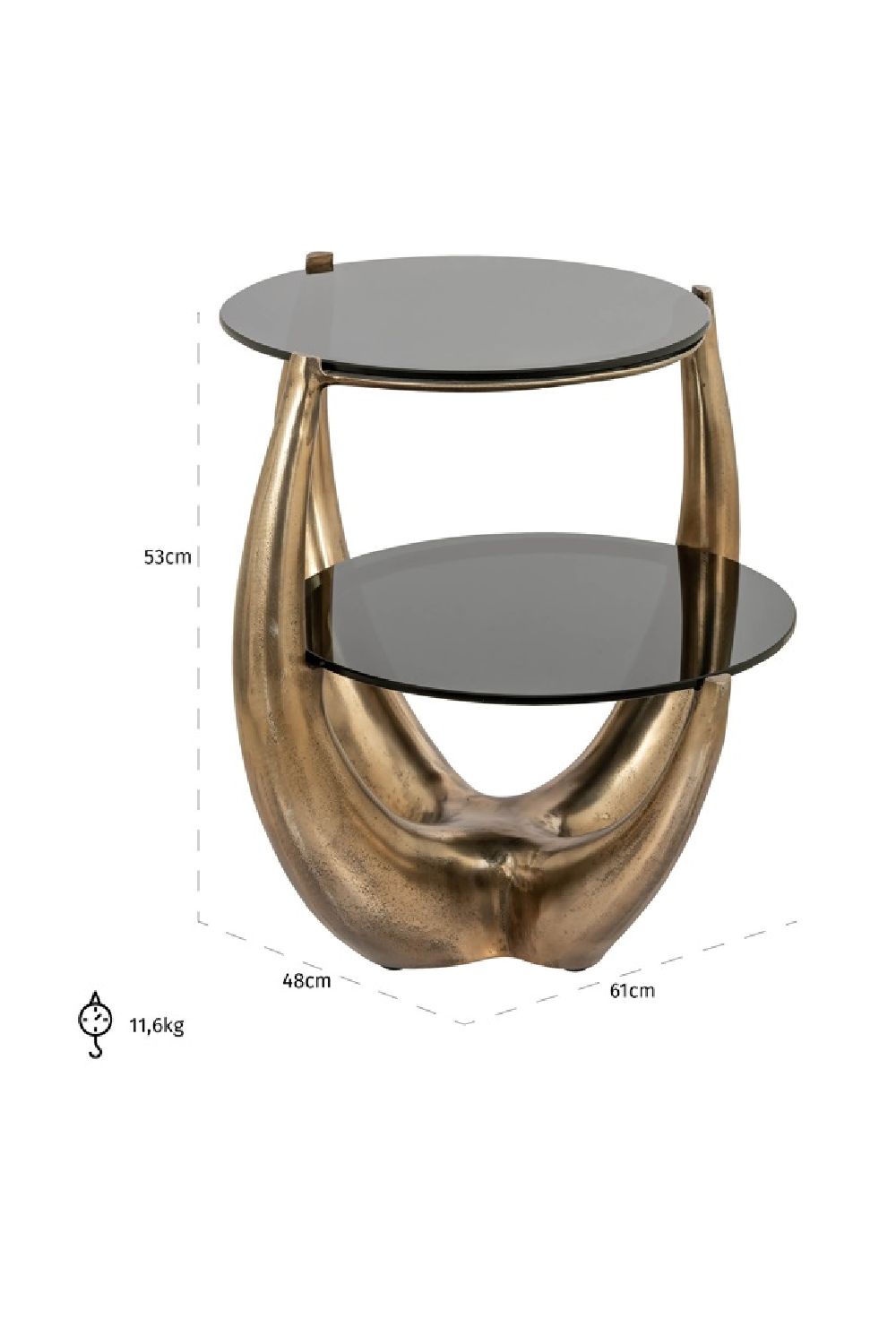 Gold 2-Layer End Table | OROA Aida | Oroa.com