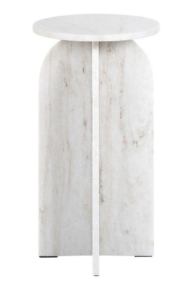 Beige Marble Round End Table | Richmond Interiors Luciano | Oroa.com
