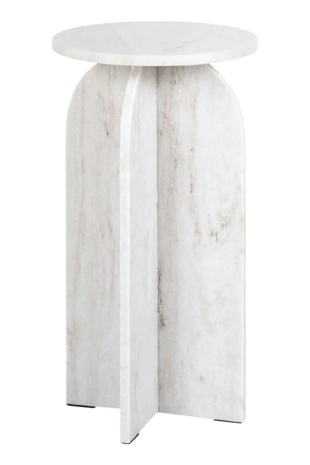 Beige Marble Round End Table | Richmond Interiors Luciano | Oroa.com