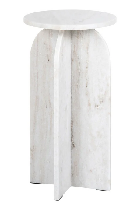 Beige Marble Round End Table | Richmond Interiors Luciano | Oroa.com