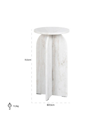 Beige Marble Round End Table | Richmond Interiors Luciano | Oroa.com