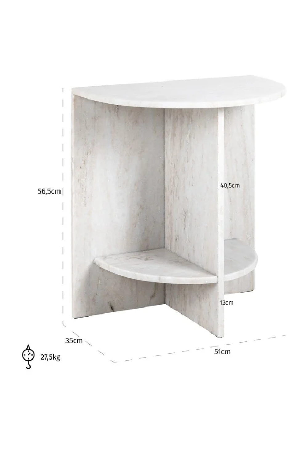 Marble Semi-Circle End Table | OROA Lansky | Oroa.com