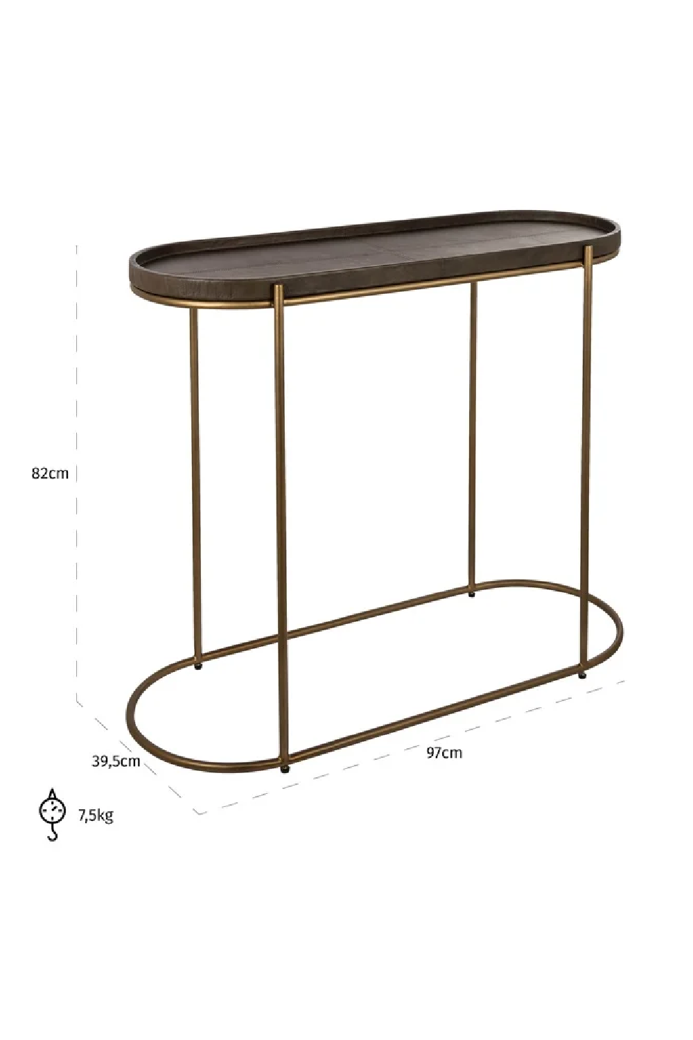 Brown Leather Console Table | OROA Zillon | Oroa.com