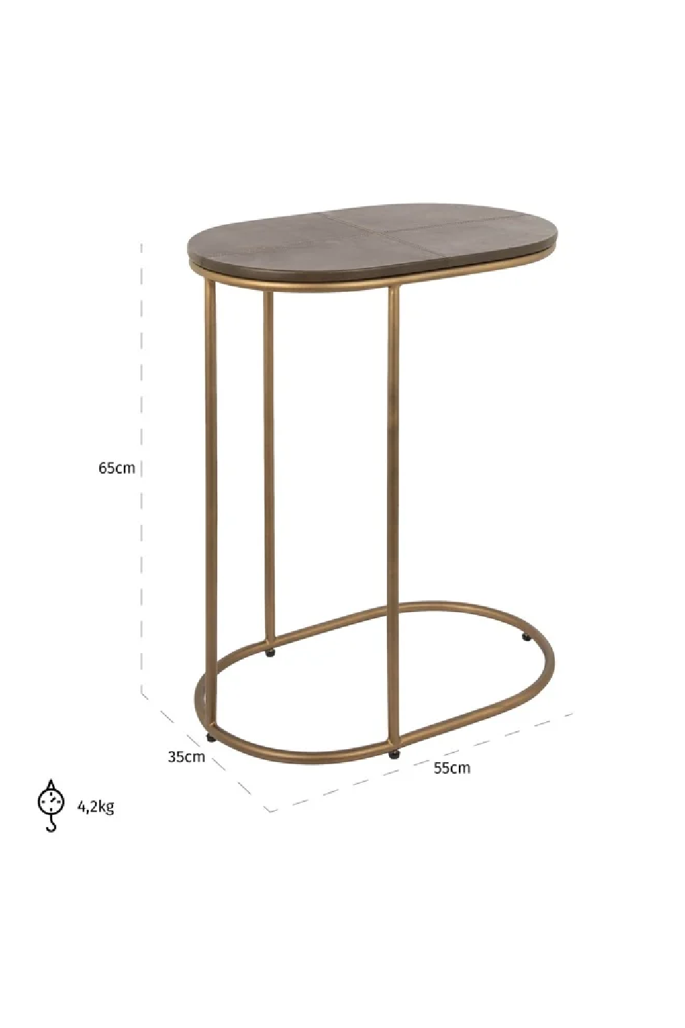 Brown Leather Sofa Table | OROA Zillon | Oroa.com