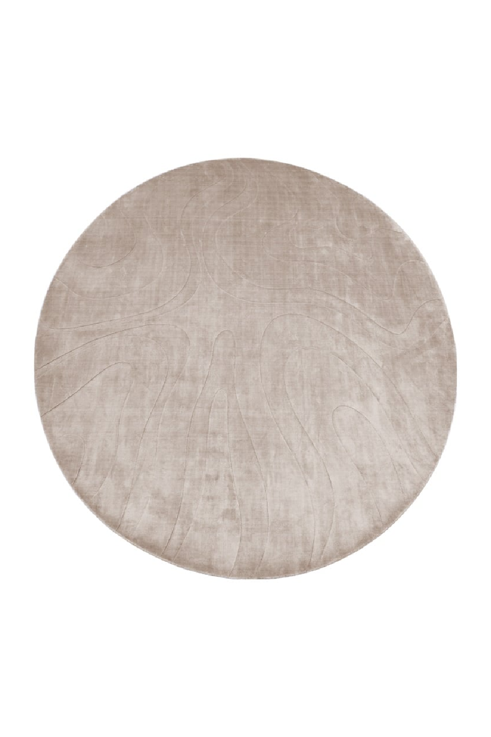 Beige Viscose Round Carpet | OROA Addison | Oroa.com