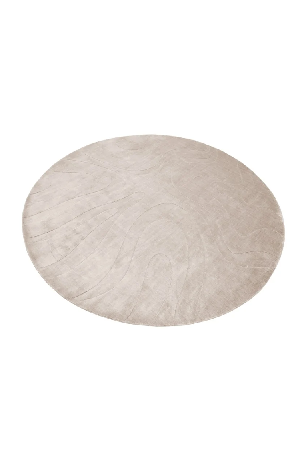 Beige Viscose Round Carpet | OROA Addison | Oroa.com