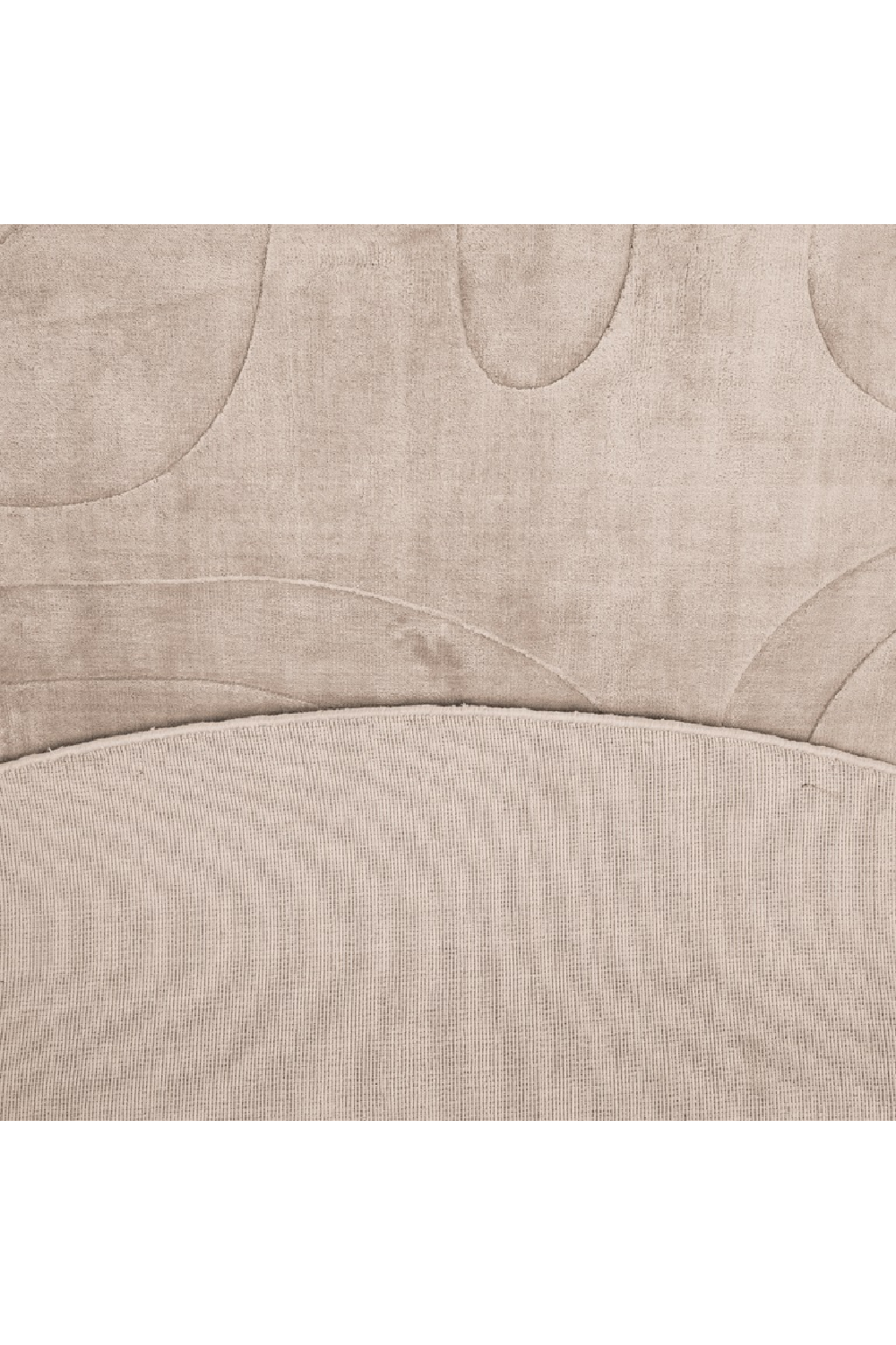 Beige Viscose Round Carpet | OROA Addison | Oroa.com