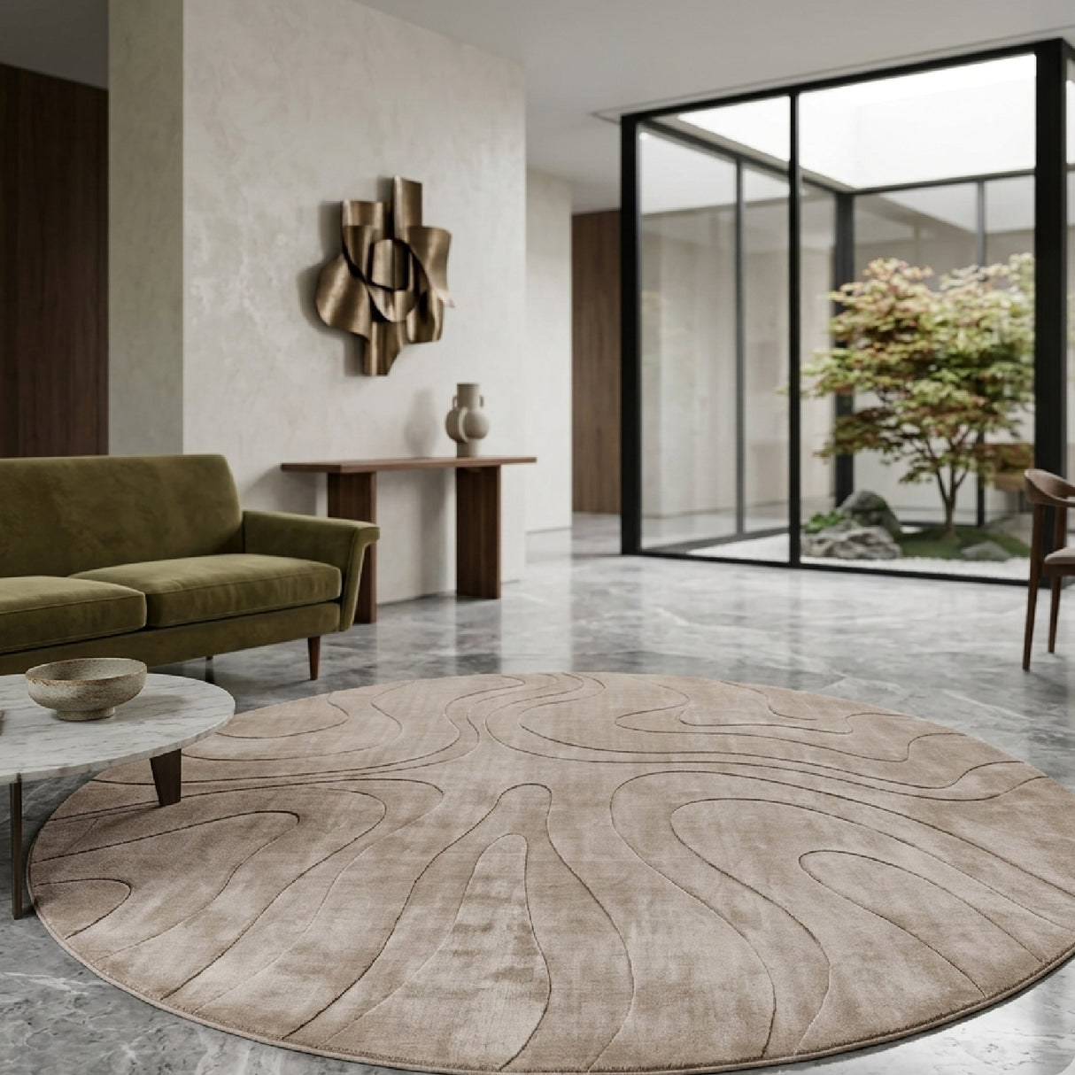   Beige Viscose Carpet | Oroa.com