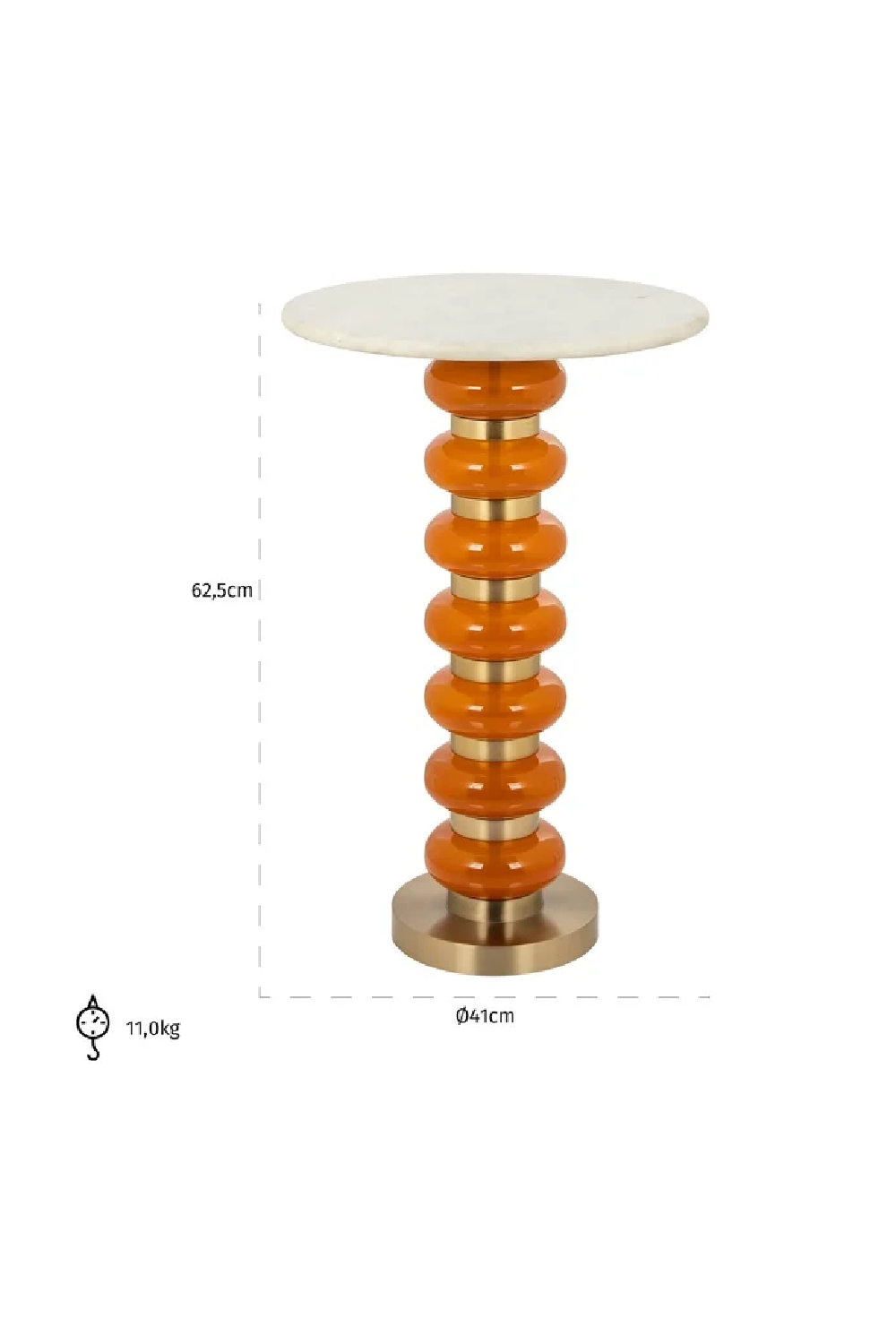 Orange Glass End Table | OROA Barbara | Oroa.com