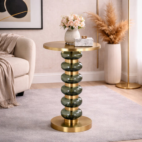   Green Glass End Table | Oroa.com