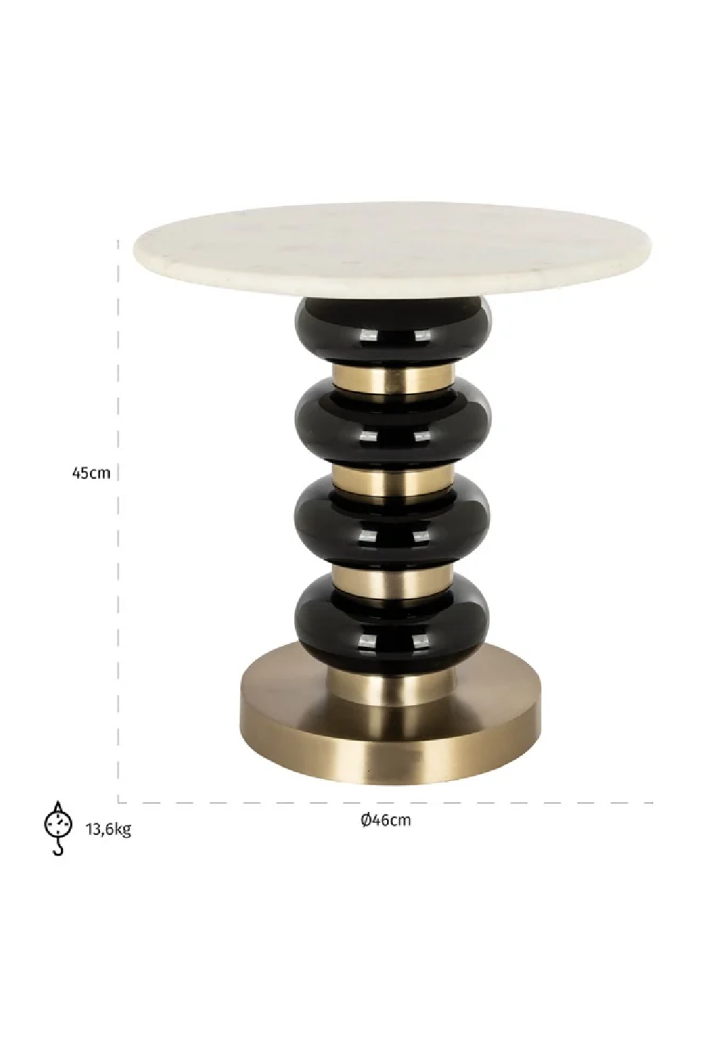 White Marble Side Table | Richmond Interiors Boann | Oroa.com