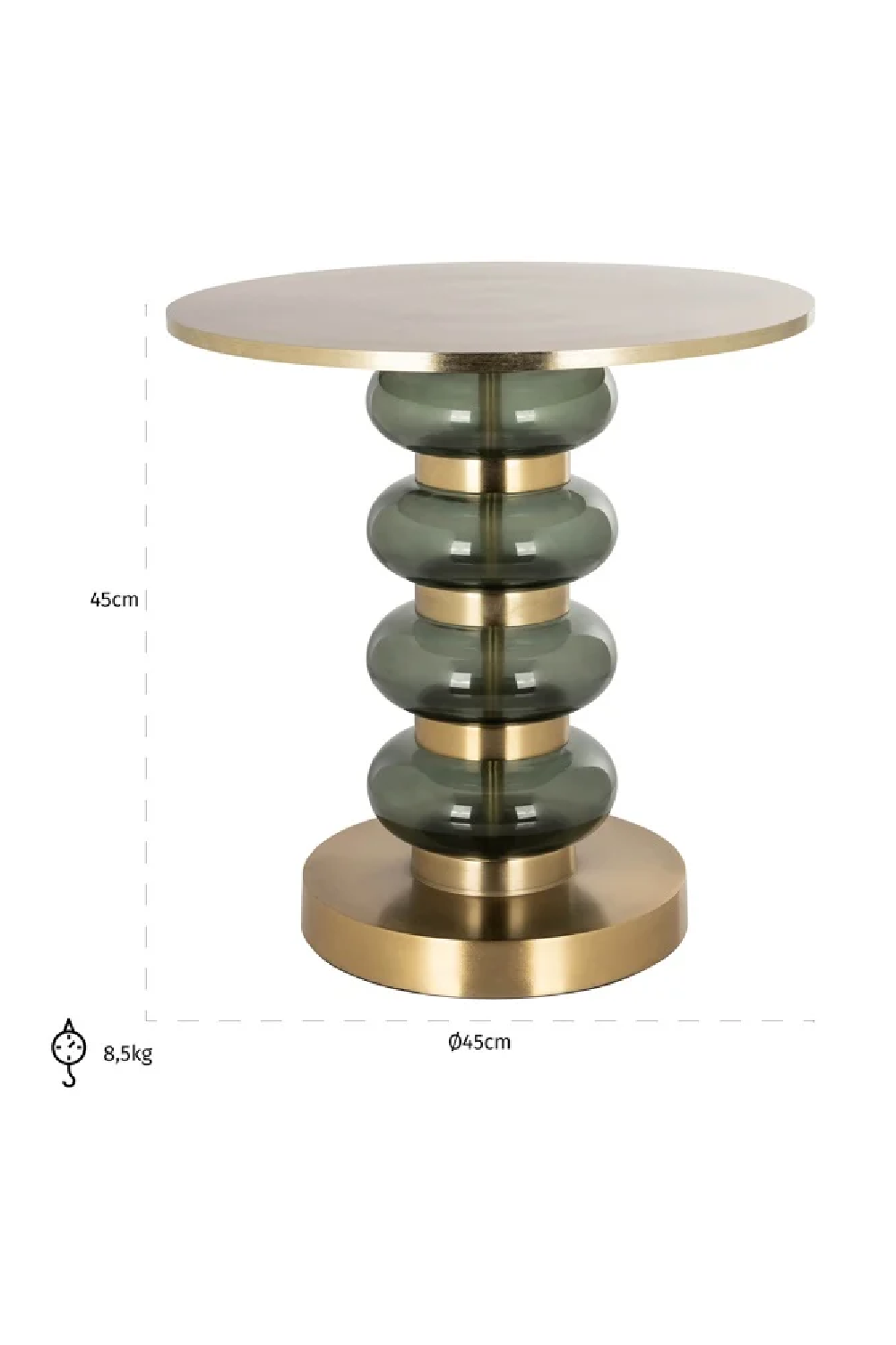 Green Glass Pedestal End Table | OROA Dalina | Oroa.com