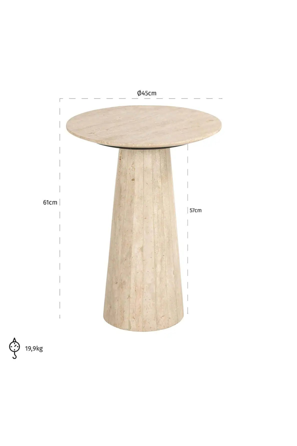 Travertine Round End Table | OROA Cavo | Oroa.com