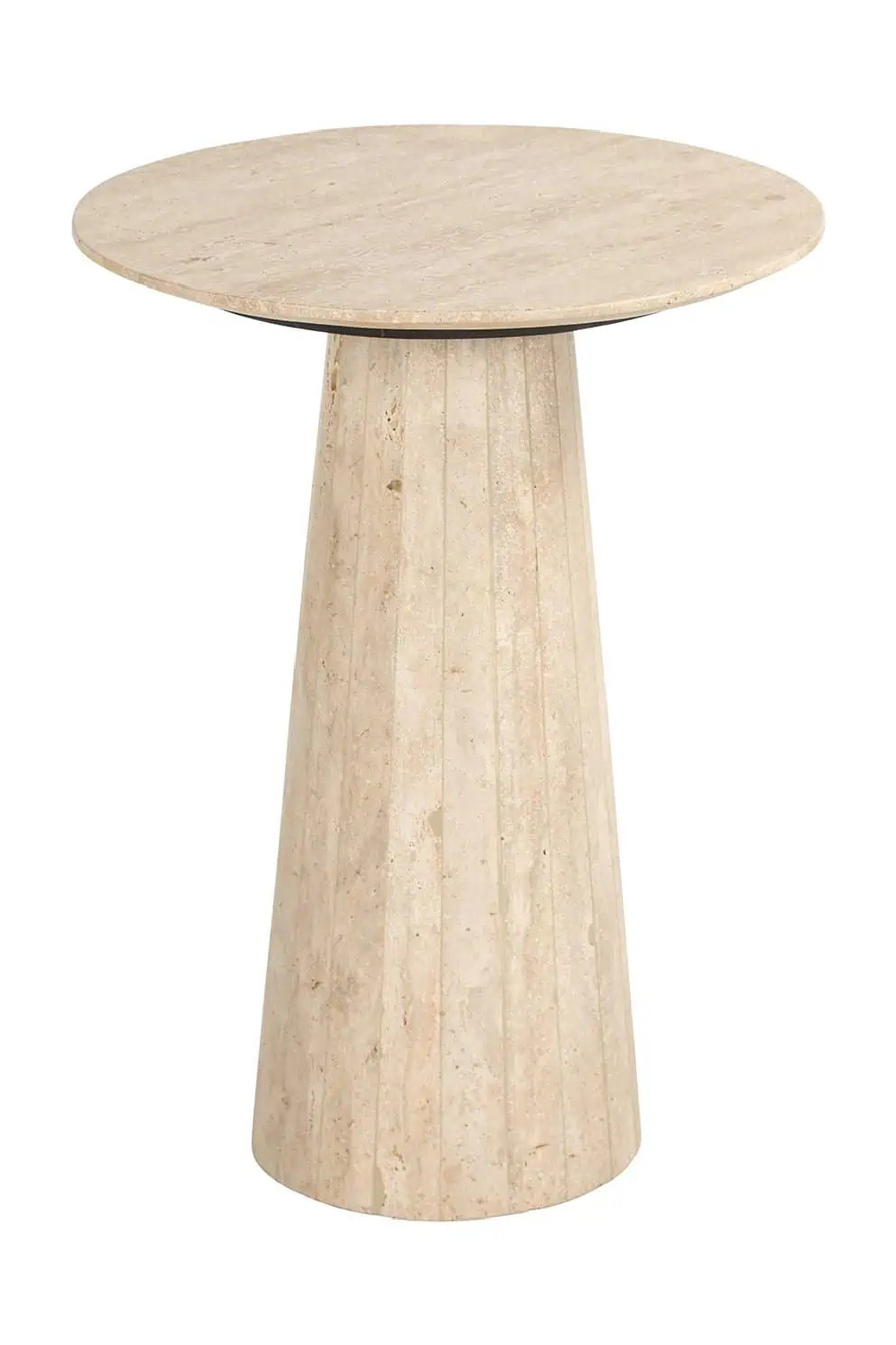 Travertine Round End Table | OROA Cavo | Oroa.com