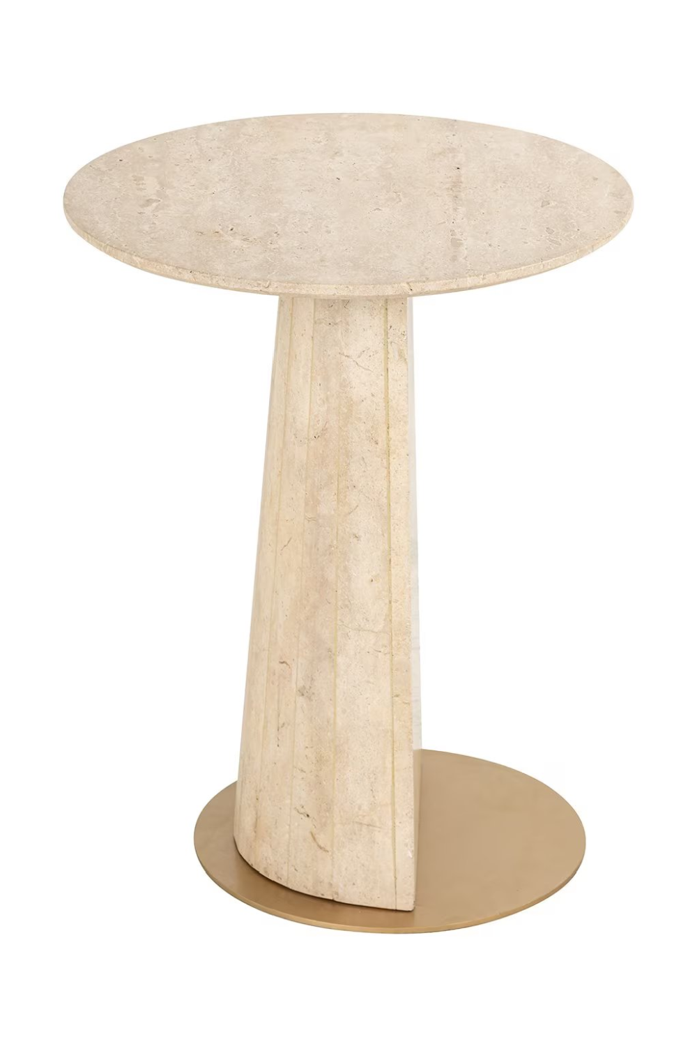 Travertine Pedestal End Table | OROA Kibo | Oroa.com