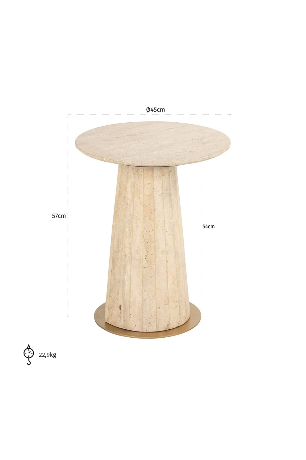 Travertine Pedestal End Table | OROA Kibo | Oroa.com