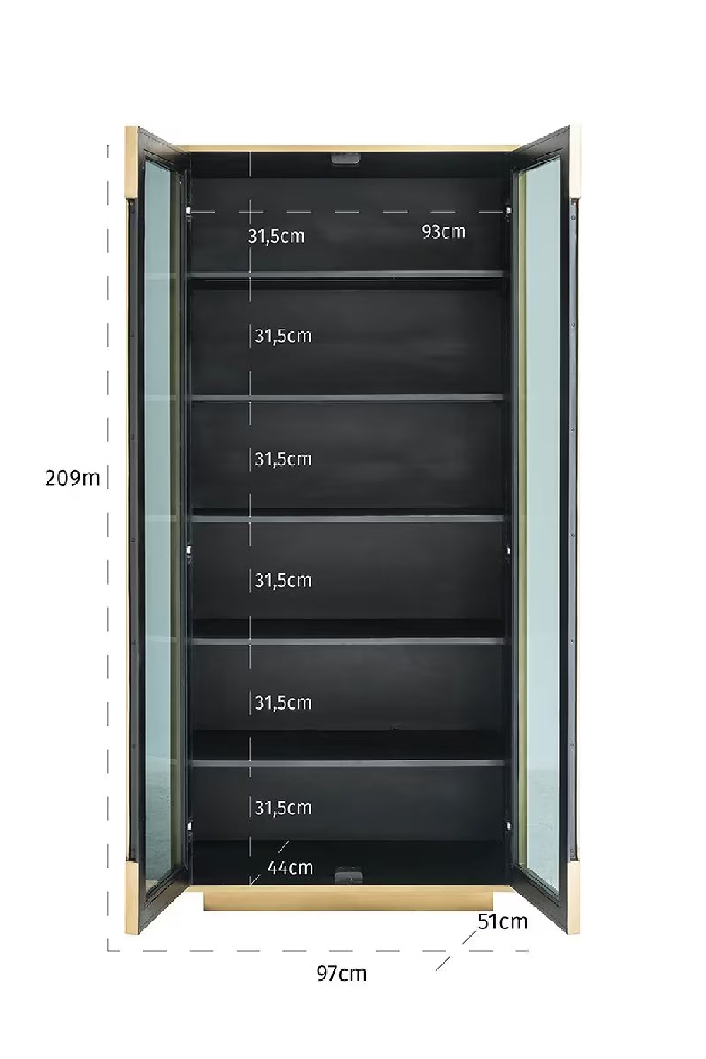 Gold 2-Door Cabinet | Richmond Interiors Finsbury | Oroa.com