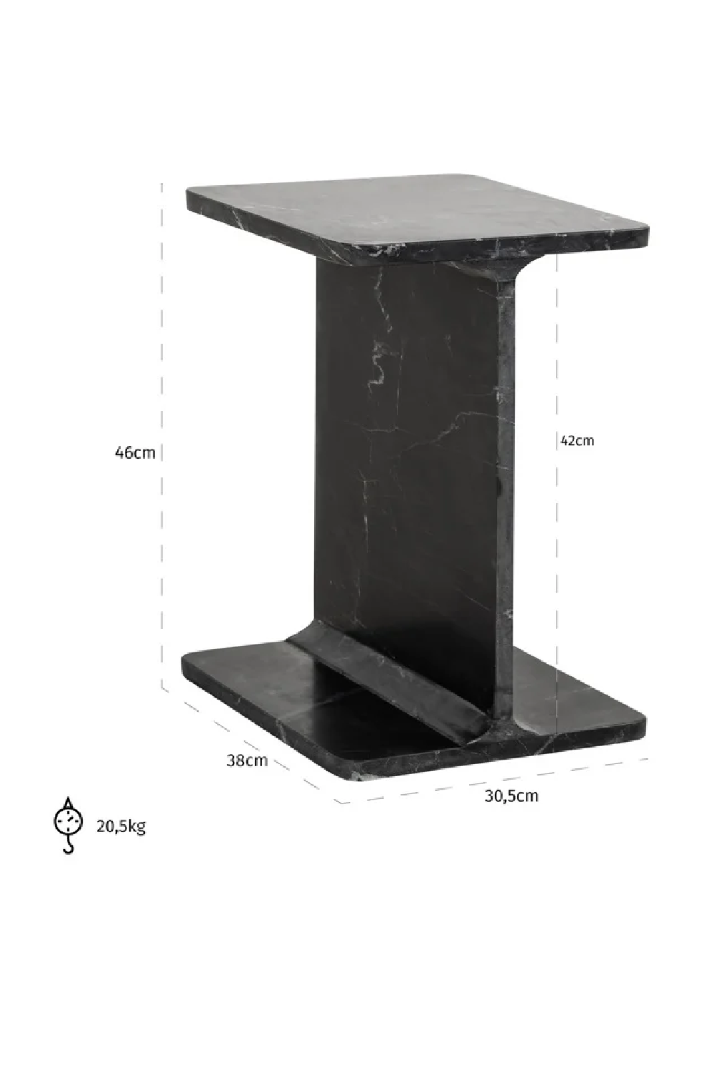 Black Marble End Table | Richmond Interiors Benson | Oroa.com