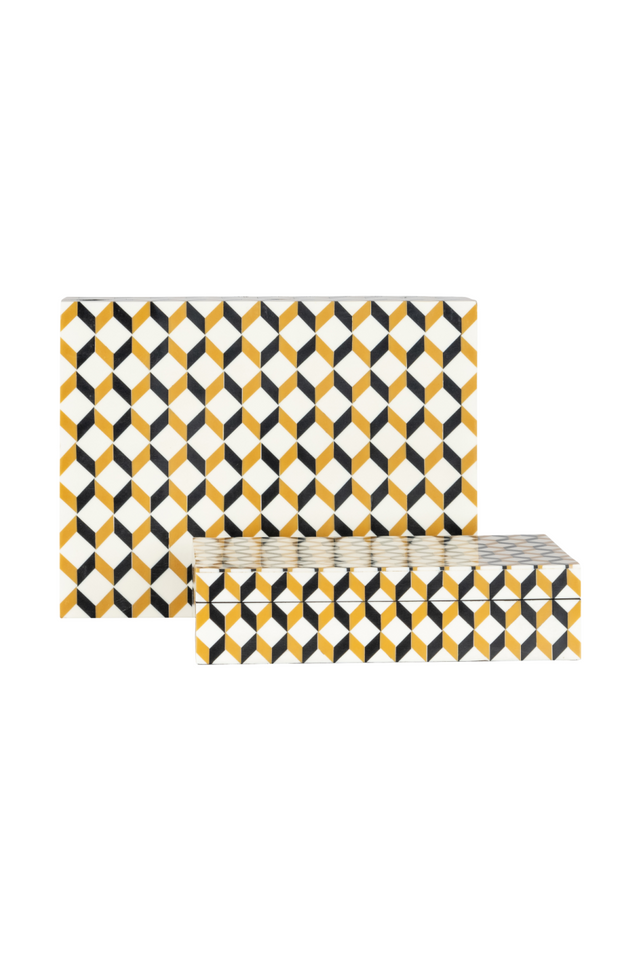 Zig-Zag Patterned Storage Boxes (2) | Richmond Interiors Frences | Oroa.com