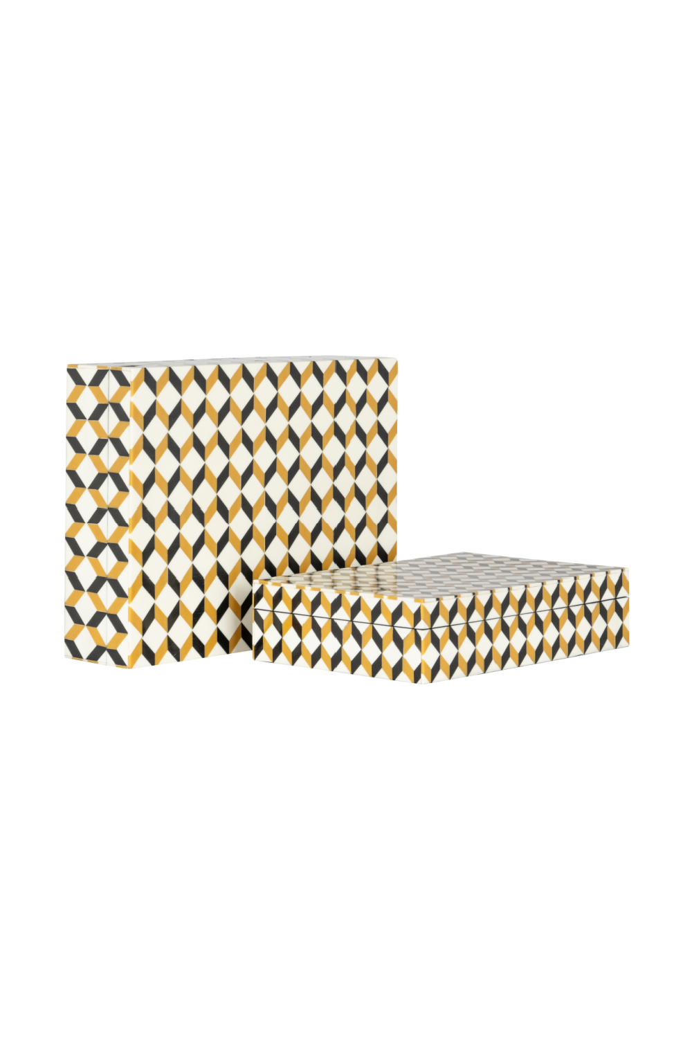 Zig-Zag Patterned Storage Boxes (2) | Richmond Interiors Frences | Oroa.com