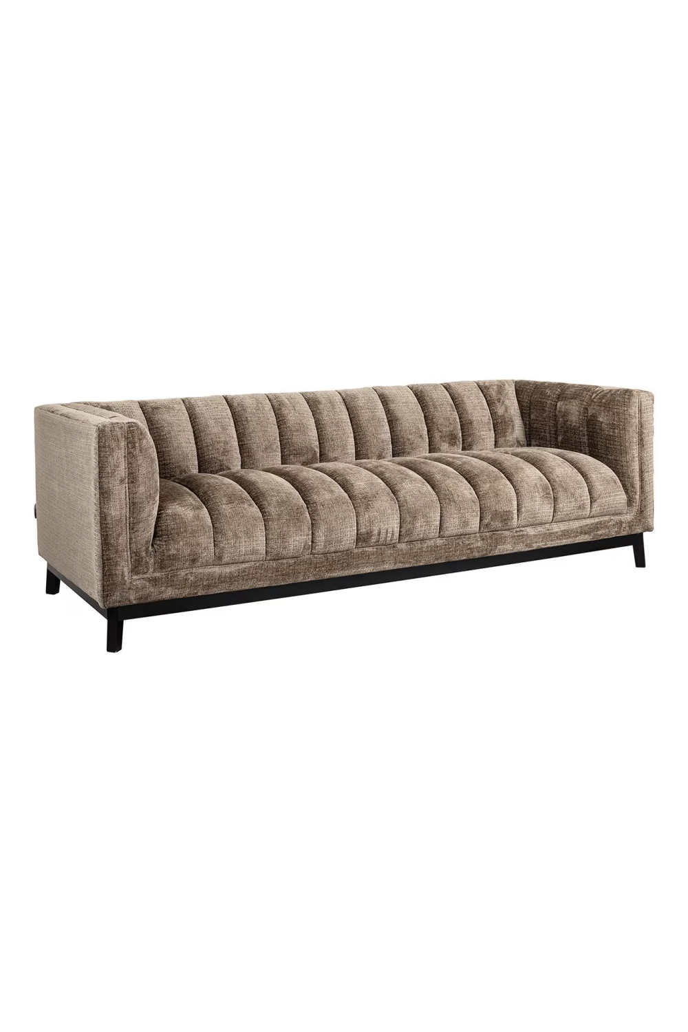 Taupe Chenille Channeled Sofa | OROA Beaudy | Oroa.com