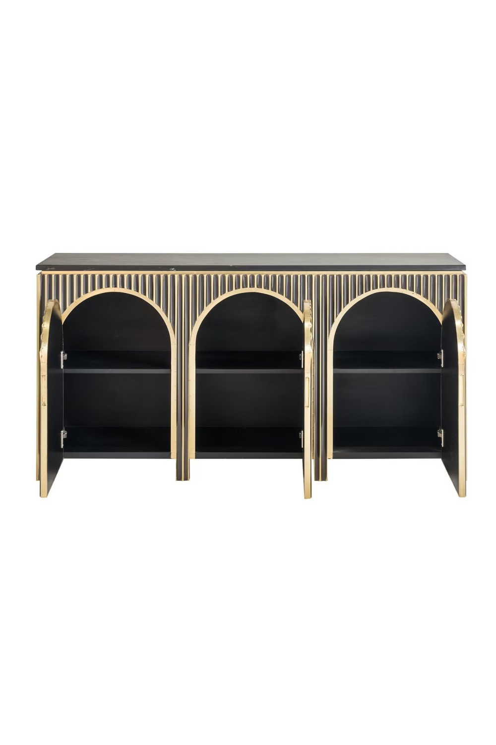 Gold Cladded 3-Door Sideboard | OROA Les Arcs | Oroa.com