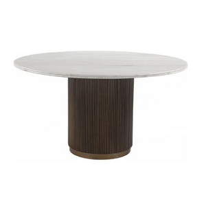 Ribbed Wood Round Dining Table | Richmond Interiors Mayfield | Oroa.com