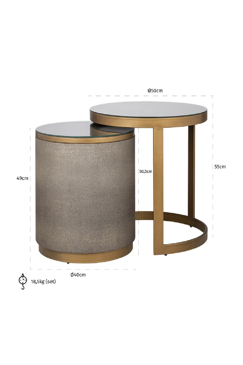 Glass Nesting End Tables (2) | OROA Bloomville | Oroa.com