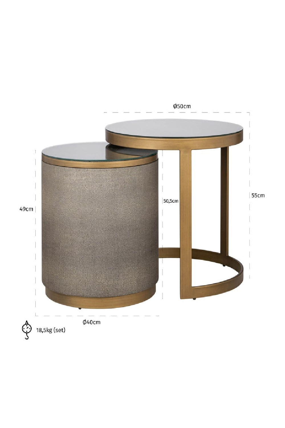 Glass Nesting End Tables (2) | Richmond Interiors Bloomville | Oroa.com