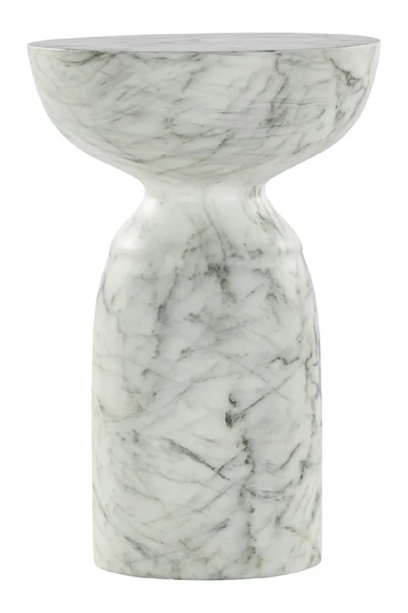 White Marble Hourglass End Table | Richmond Interiors Kita | Oroa.com