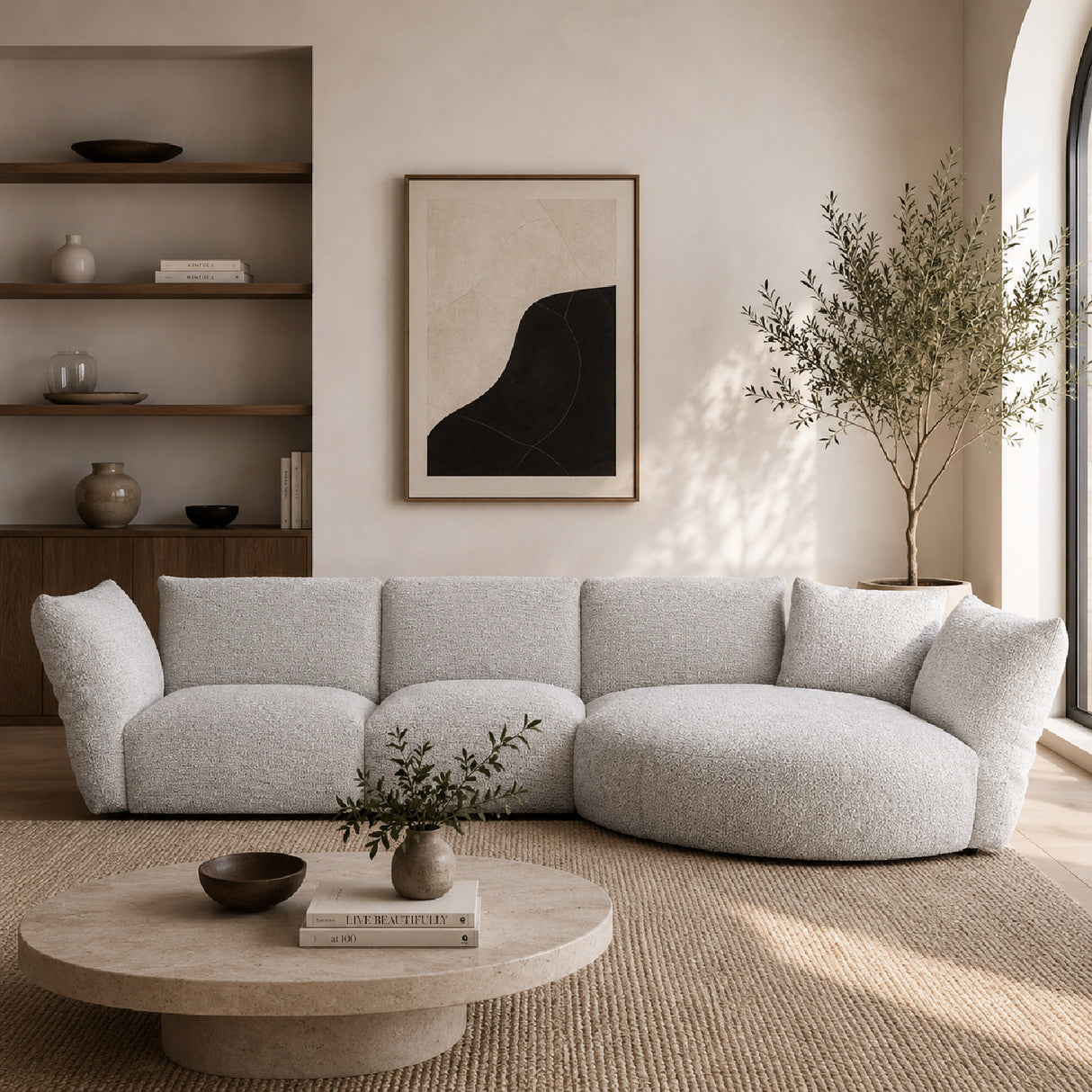   Cream Upholstered Sofa | Oroa.com