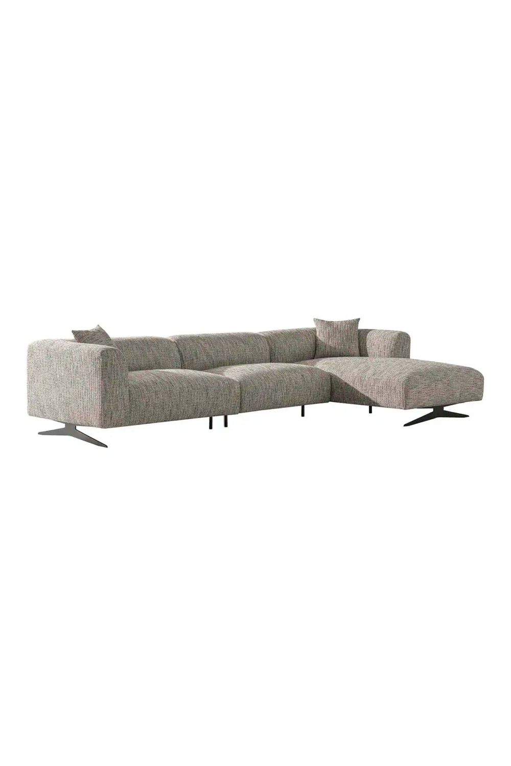 Beige 3-Seater Sofa with Right Lounge | OROA Hoxton | Oroa.com