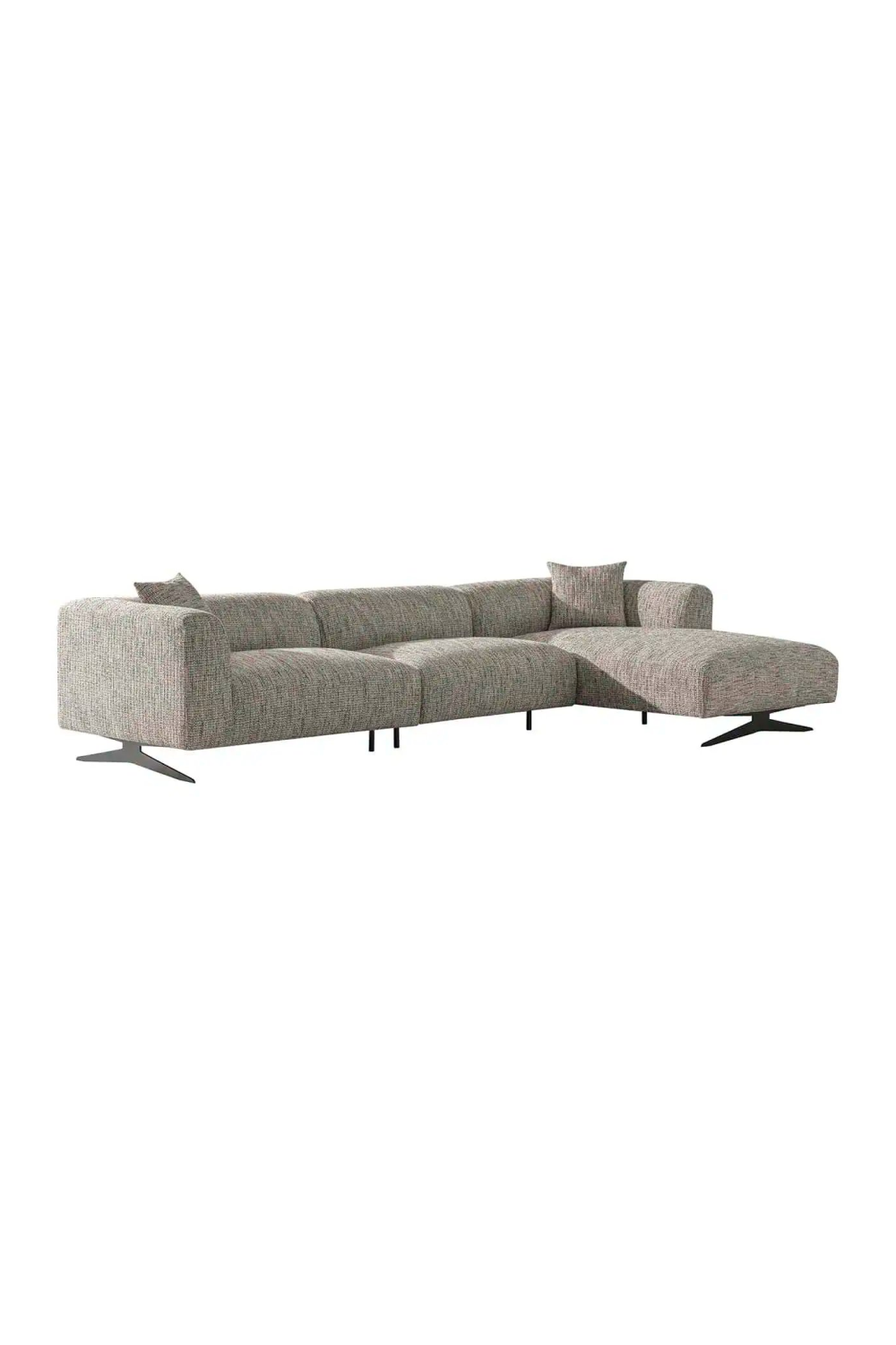 Beige 3-Seater Sofa with Right Lounge | OROA Hoxton | Oroa.com