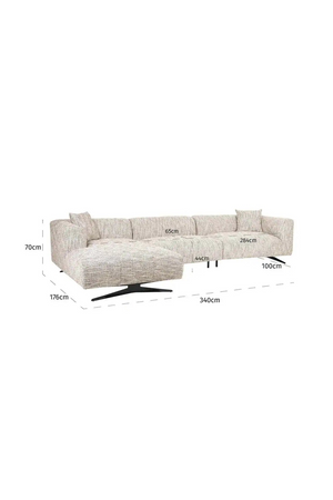 Beige 3-Seater Sofa with Left Lounge | Richmond Interiors Hoxton | Oroa.com