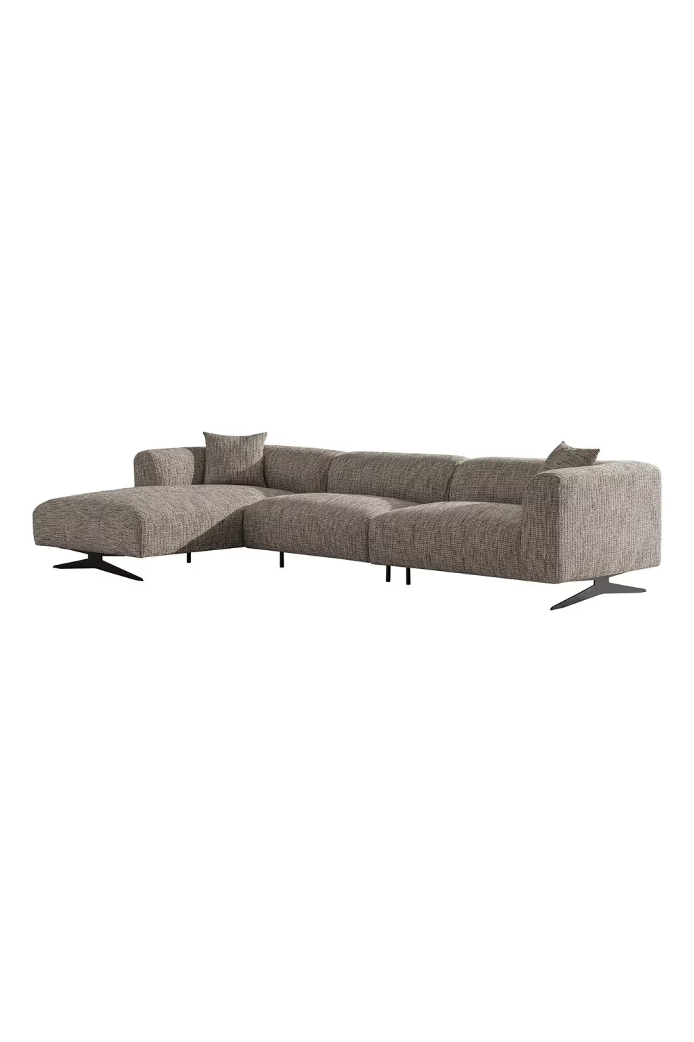 Beige 3-Seater Sofa with Left Lounge | OROA Hoxton | Oroa.com