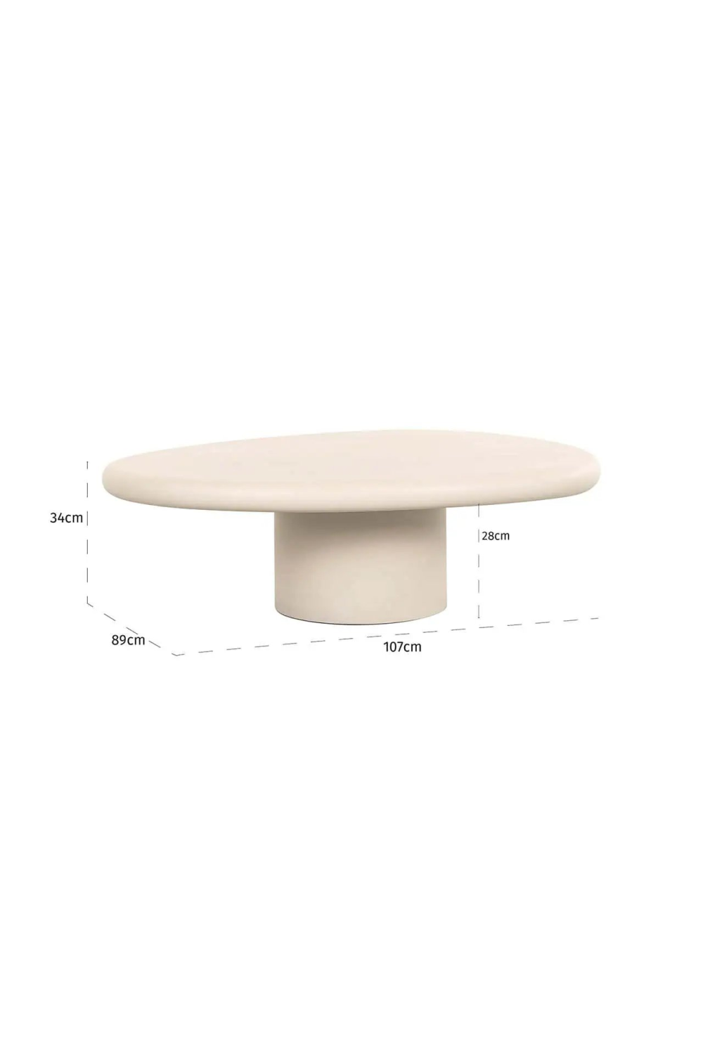 Beige Pedestal Coffee Table | OROA Clayton | Oroa.com