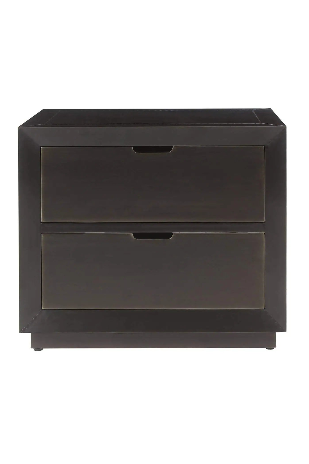 Brown Metal 2-Drawer Nightstand | OROA Dante | Oroa.com