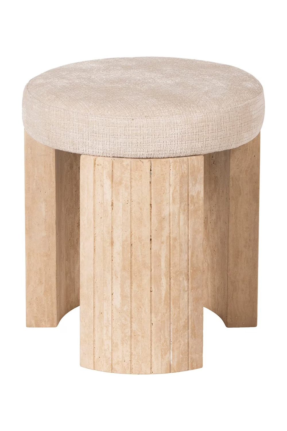 Round Travetine Base Stool | OROA Gallice | Oroa.com