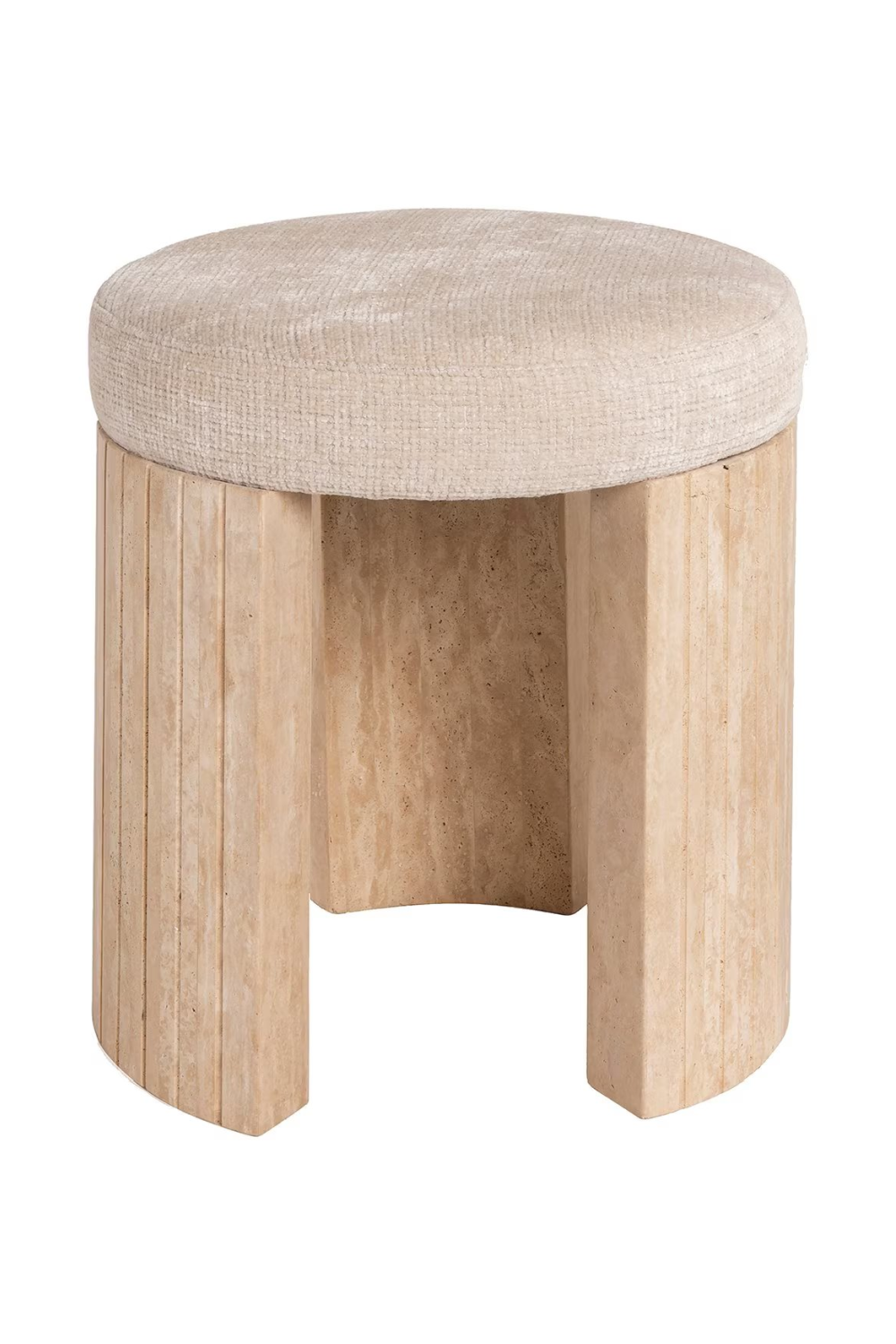 Round Travetine Base Stool | OROA Gallice | Oroa.com