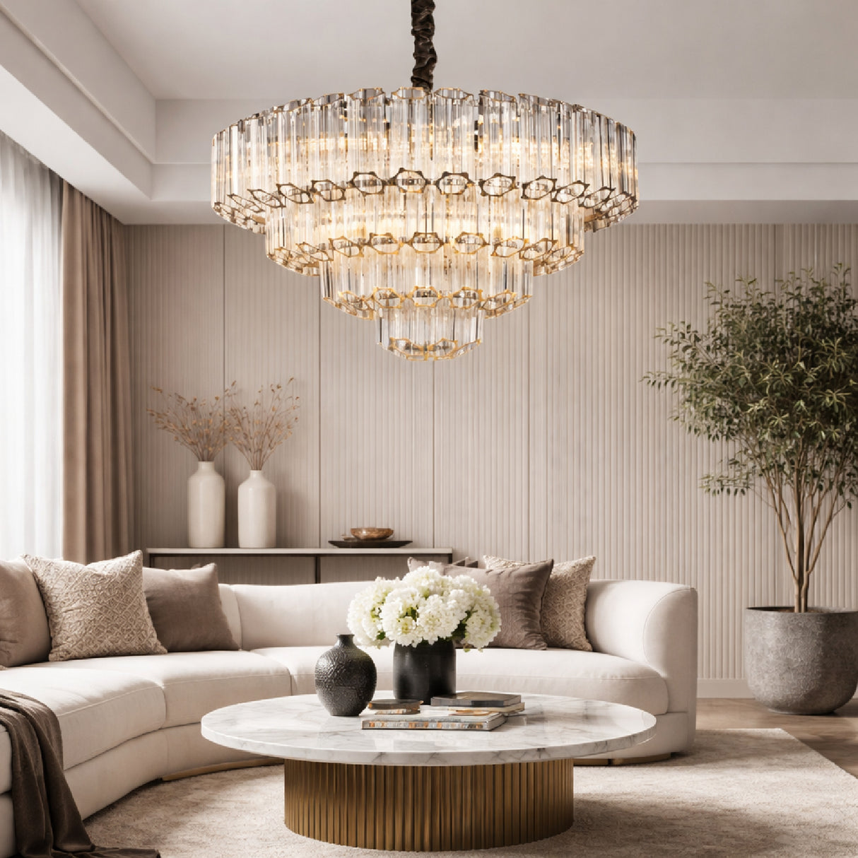   Tiered Glass Chandelier | Oroa.com