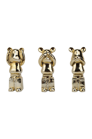 Gold Bear Sculpture Set (3) | Richmond Interiors Berna | Oroa.com