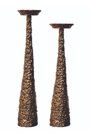 Brushed Gold Tapered Candle Holder | Richmond Interiors Moan | Oroa.com