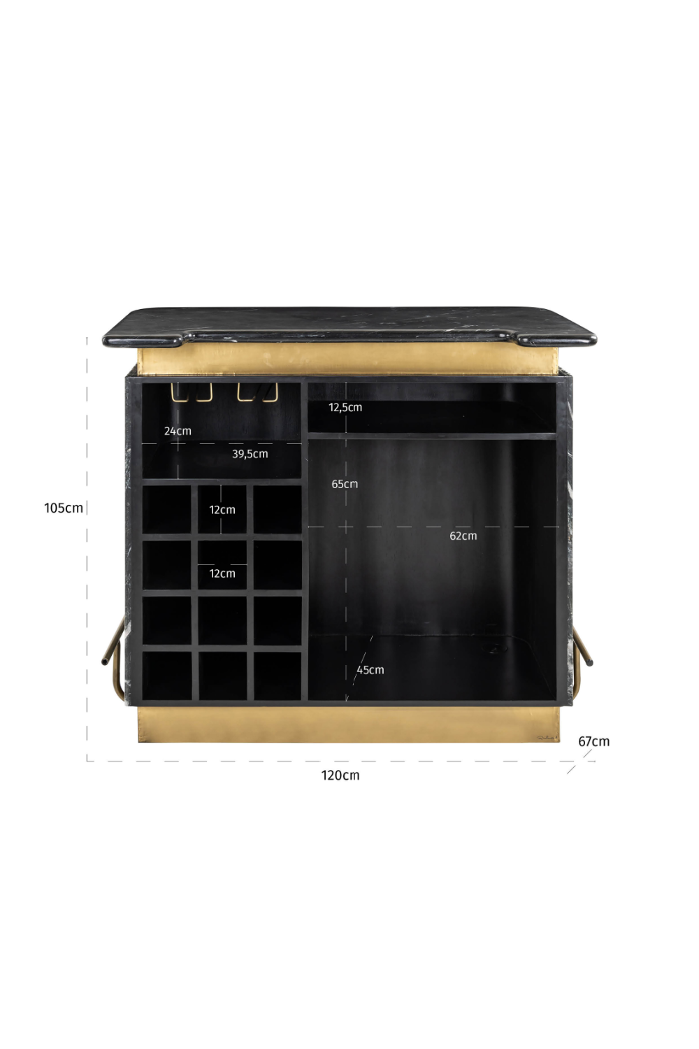 Black Marble Bar Cabinet | Richmond Interiors Bombay | Oroa.com