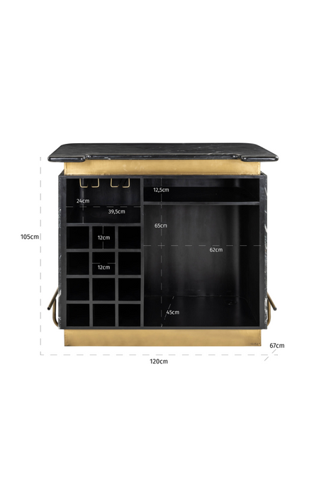Black Marble Bar Cabinet | Richmond Interiors Bombay | Oroa.com