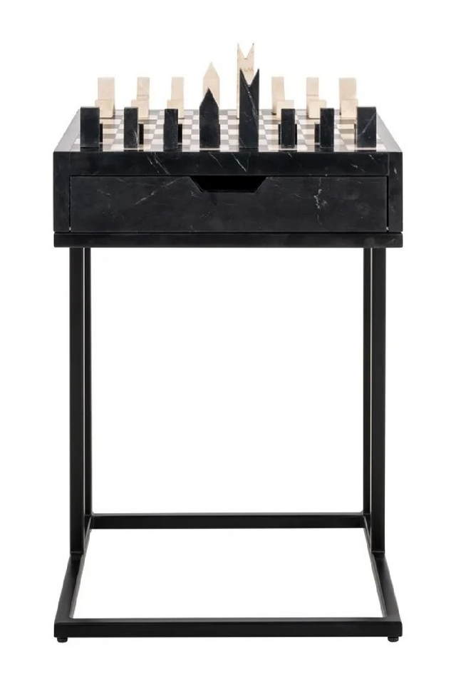 Black 1-Drawer Chess Table | Richmond Interiors Davos | Oroa.com