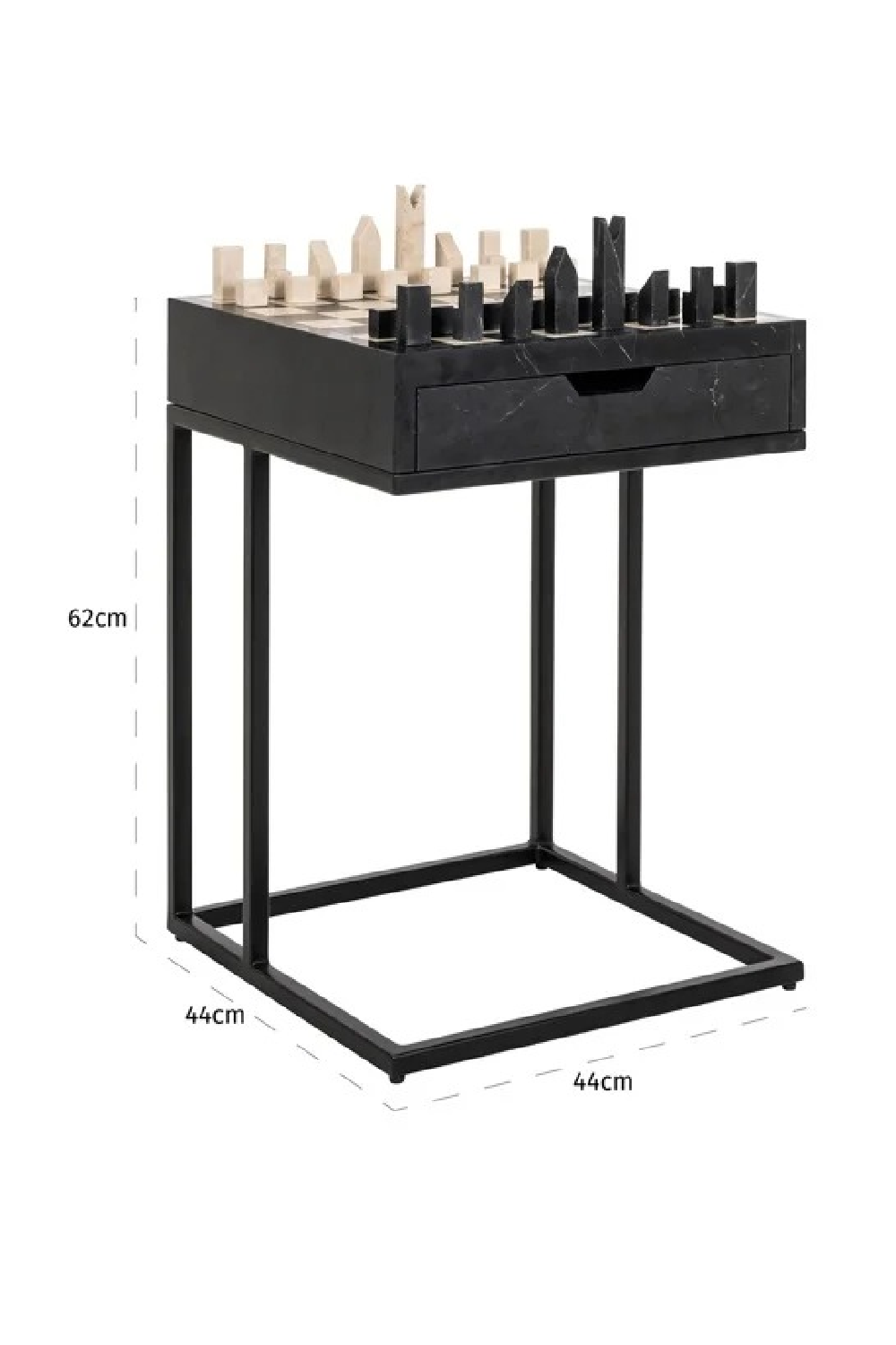 Black 1-Drawer Chess Table | Richmond Interiors Davos | Oroa.com