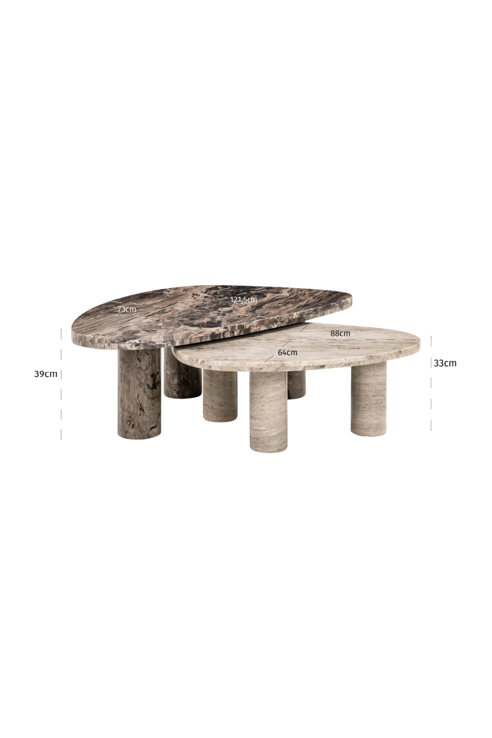 Marble Nesting Coffee Table Set (2) | Richmond Interiors Nazario | Oroa.com