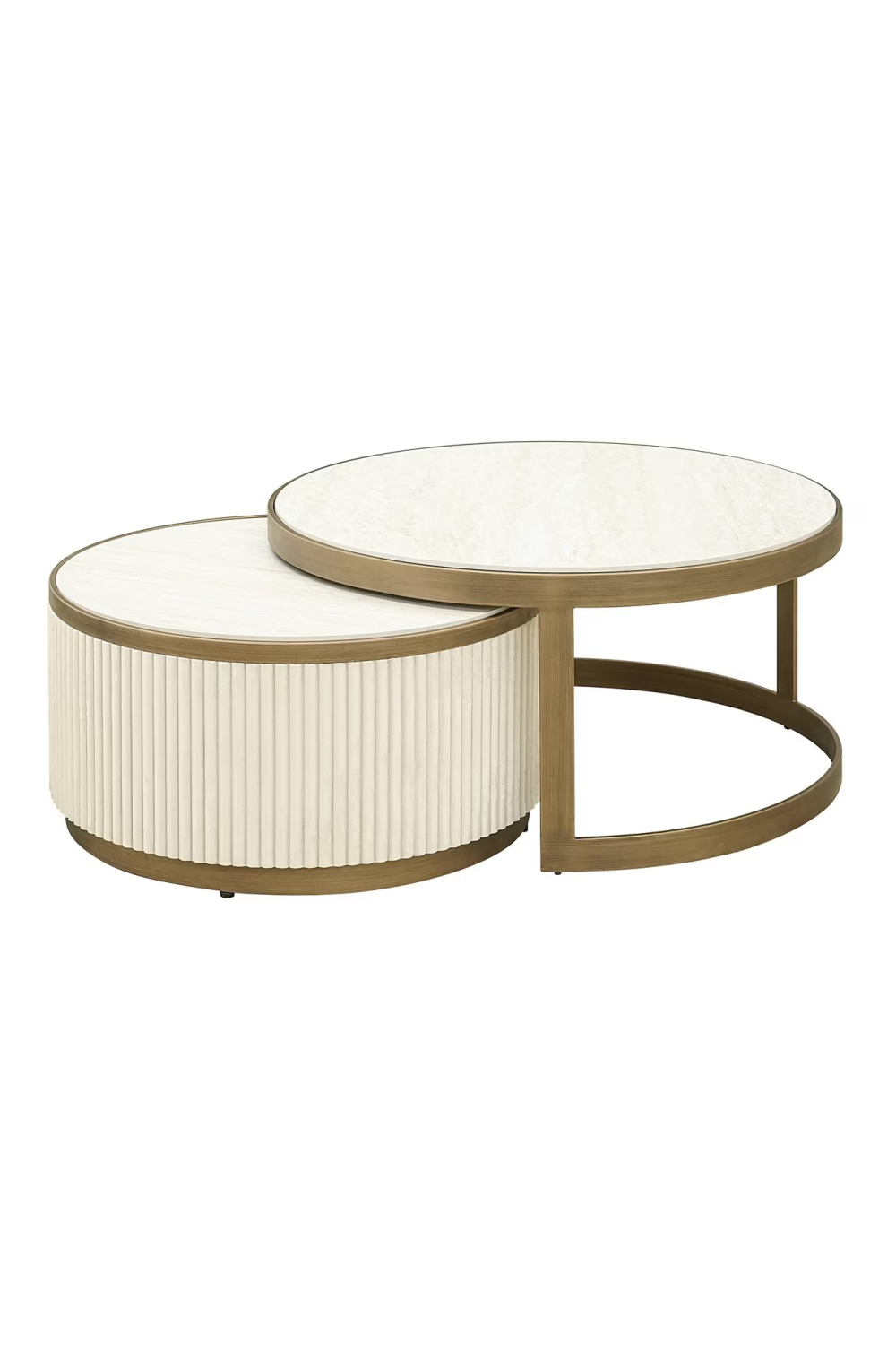 White Ceramic Nesting Coffee Tables (2) | OROA Tivoli | Oroatrade.com