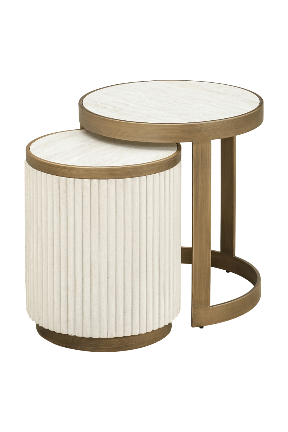 White Ceramic End Table Set (2) | OROA Tivoli | Oroa.com