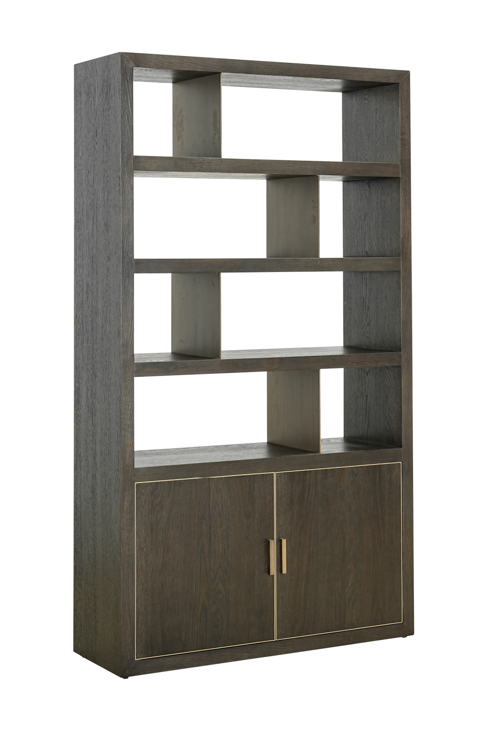 Brown Oak Staggered Display Cabinet | Richmond Interiors Rivertree | Oroa.com